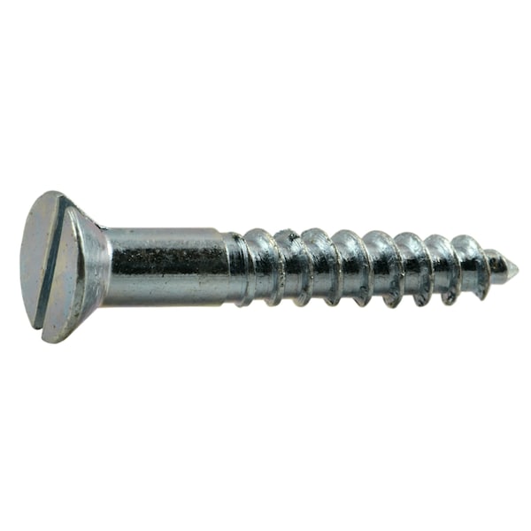 Midwest Fastener Wood Screw, #10, 1-1/4 in, Zinc Plated Steel Flat Head Slotted Drive, 45 PK 61283 - main